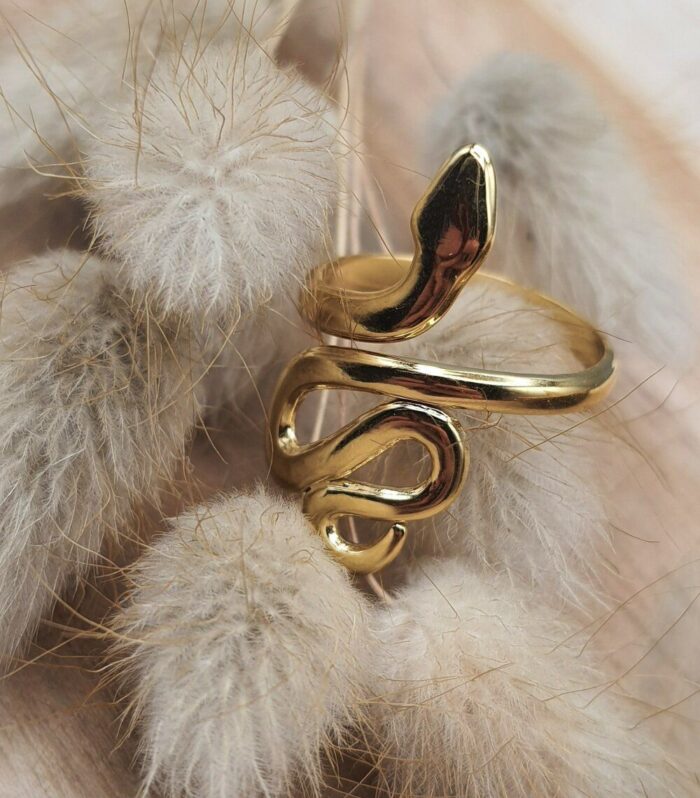 Golden Serpent Wrap Ring