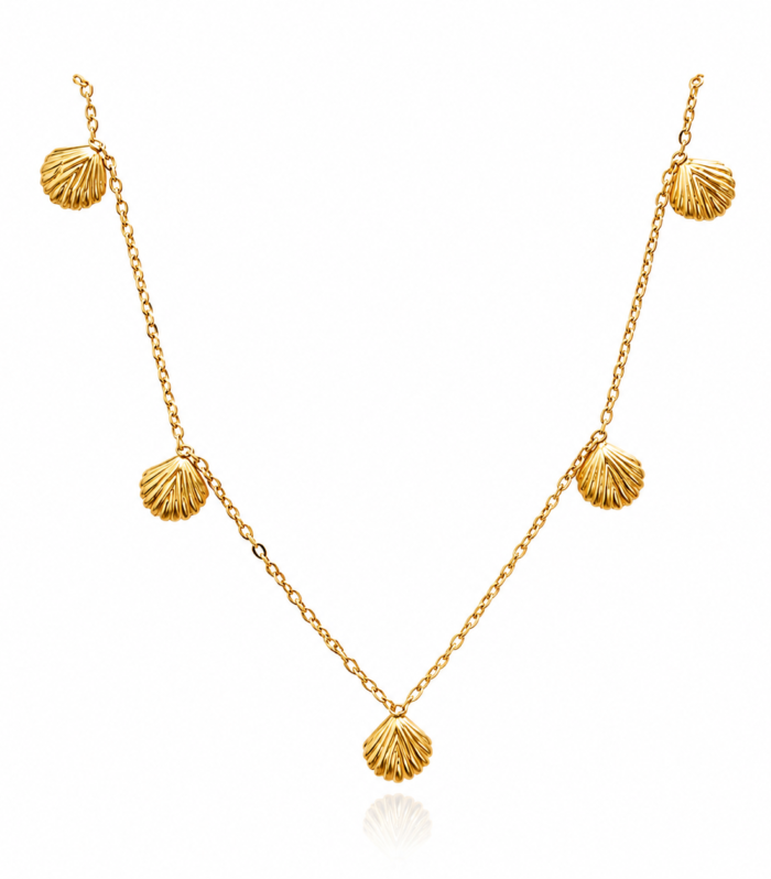 Seashell Cascade Gold Necklace