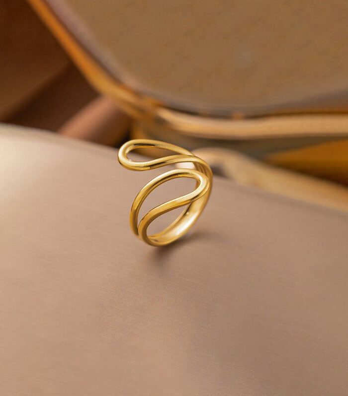 Gold Wave Open Ring