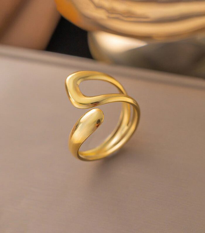 Abstract Gold Open Ring