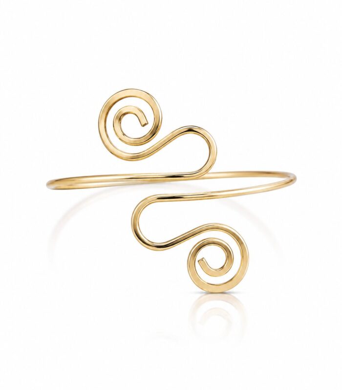 Fluid Swirl Gold Arm Cuff