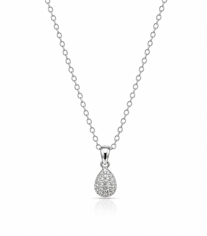 Sparkling Teardrop Pavé Diamond Pendant Necklace