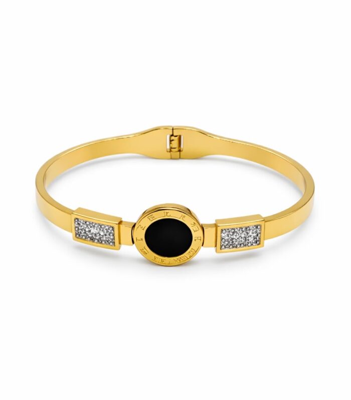 Roman Numeral Onyx Medallion Bracelet