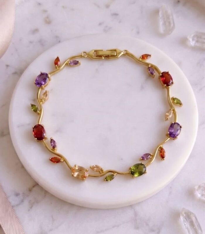 Tulip Bloom Multicolor Gemstone Bracelet